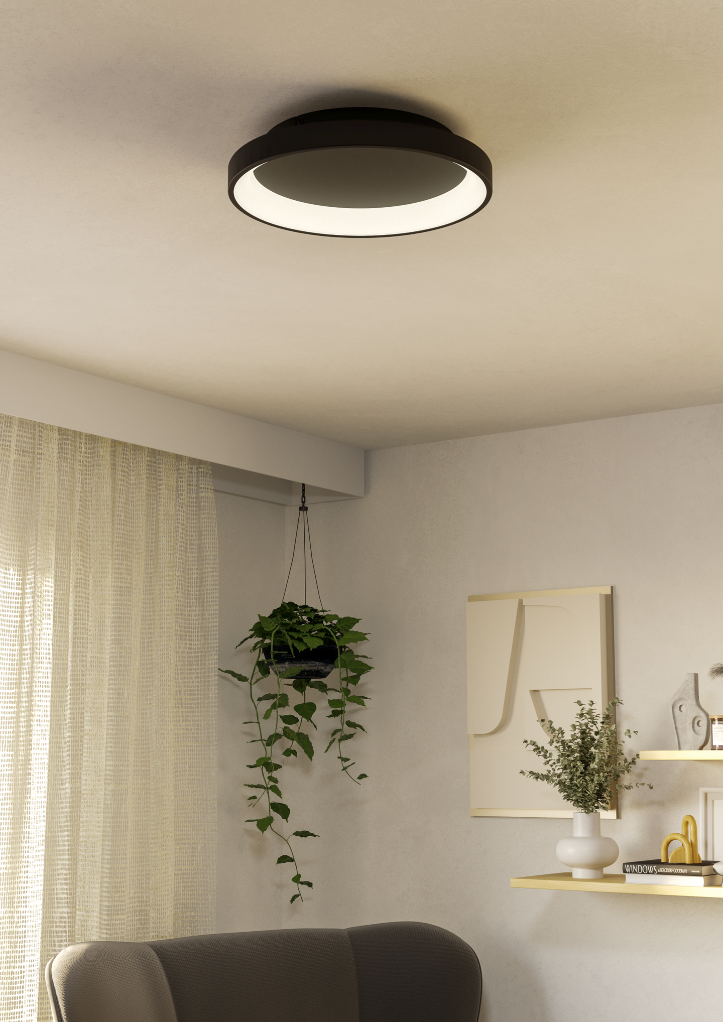 Kattovalaisin EGLO Loretello led 12W 35cm musta/valkoinen