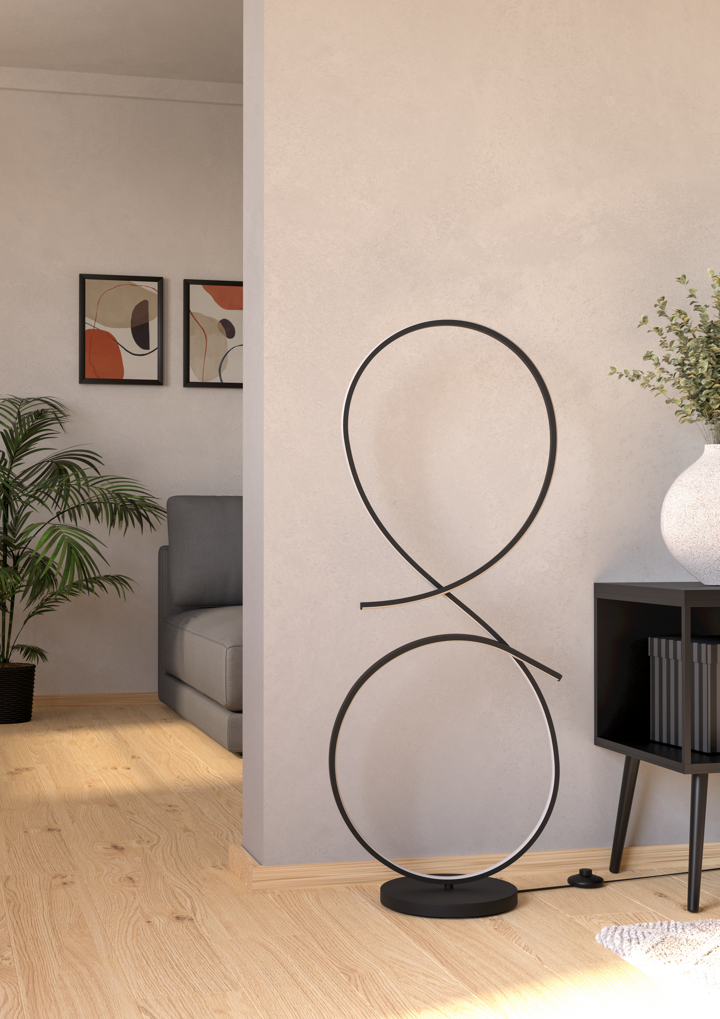 Lattiavalaisin EGLO Serpins led 20W musta/valkoinen