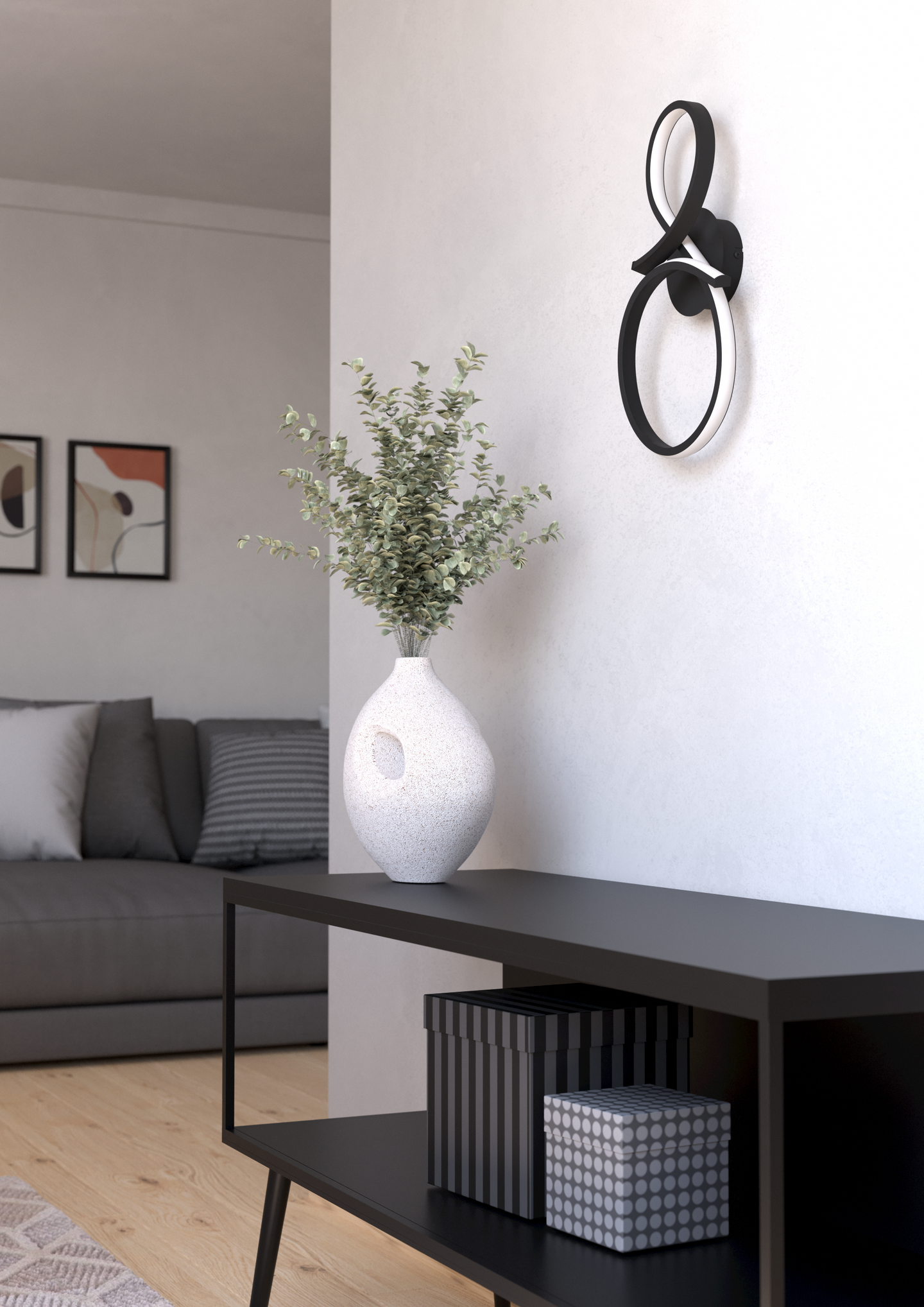 Seinävalaisin EGLO Serpins led 11,4W musta/valkoinen