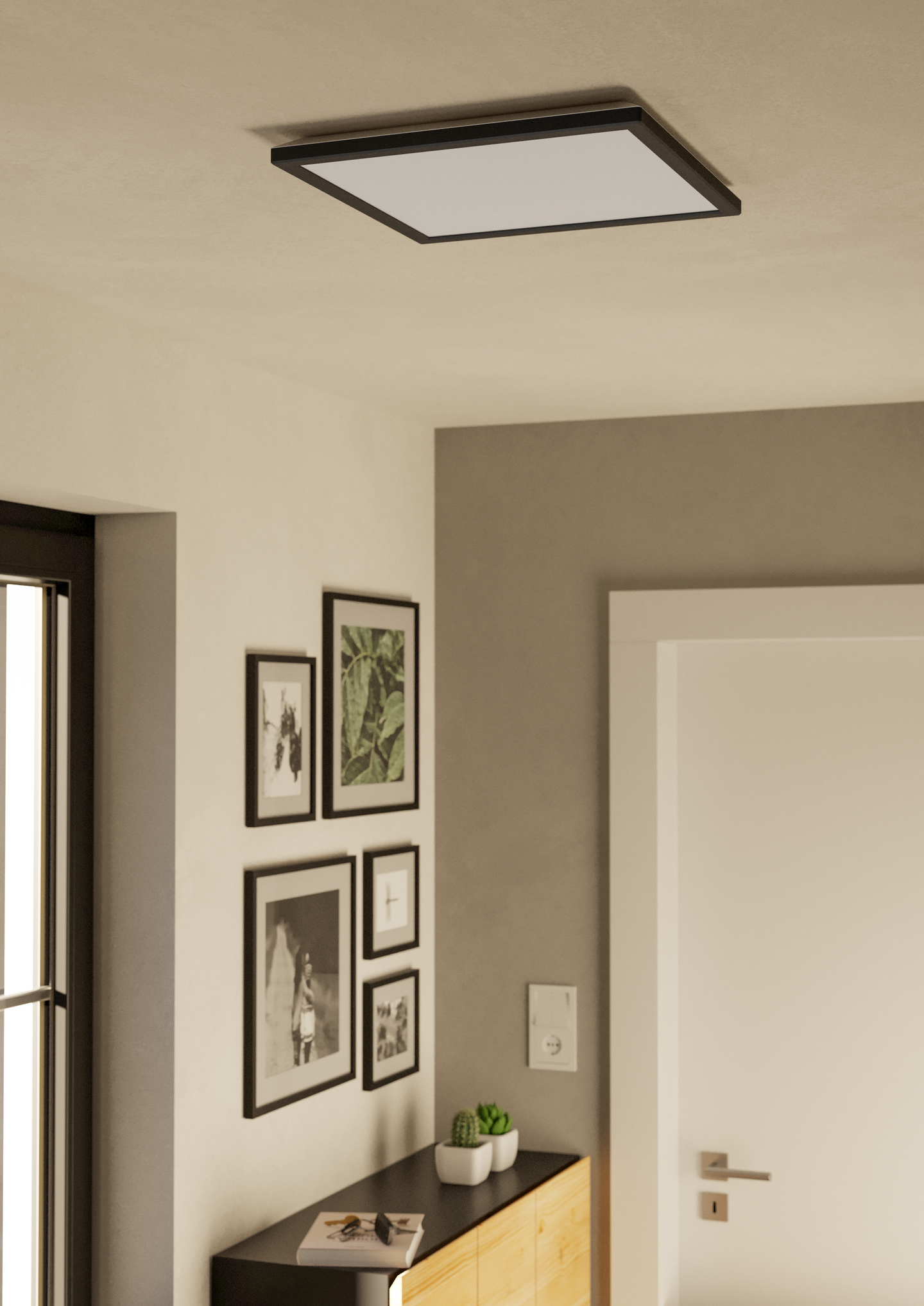 Kattovalaisin EGLO Rovito-R led 17,6W CCT 39x39cm musta