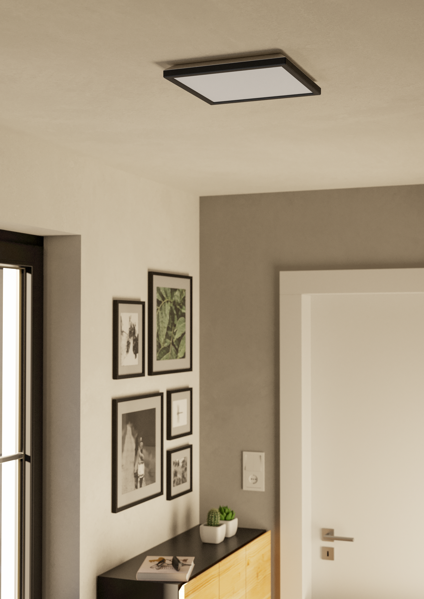 Kattovalaisin EGLO Rovito led 13,4W CCT 29x29cm musta