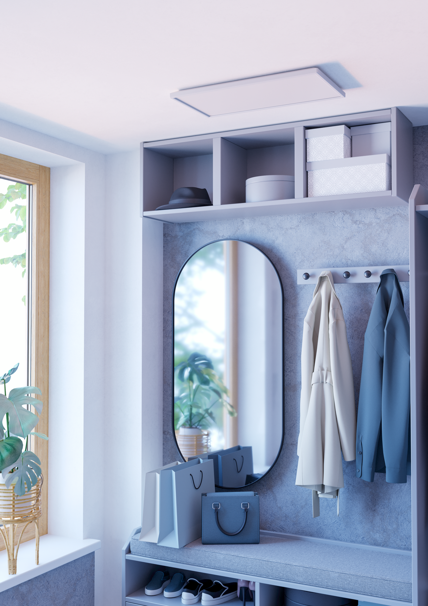 Kattovalaisin EGLO Rovito led 17,2W CCT 57x30cm valkoinen