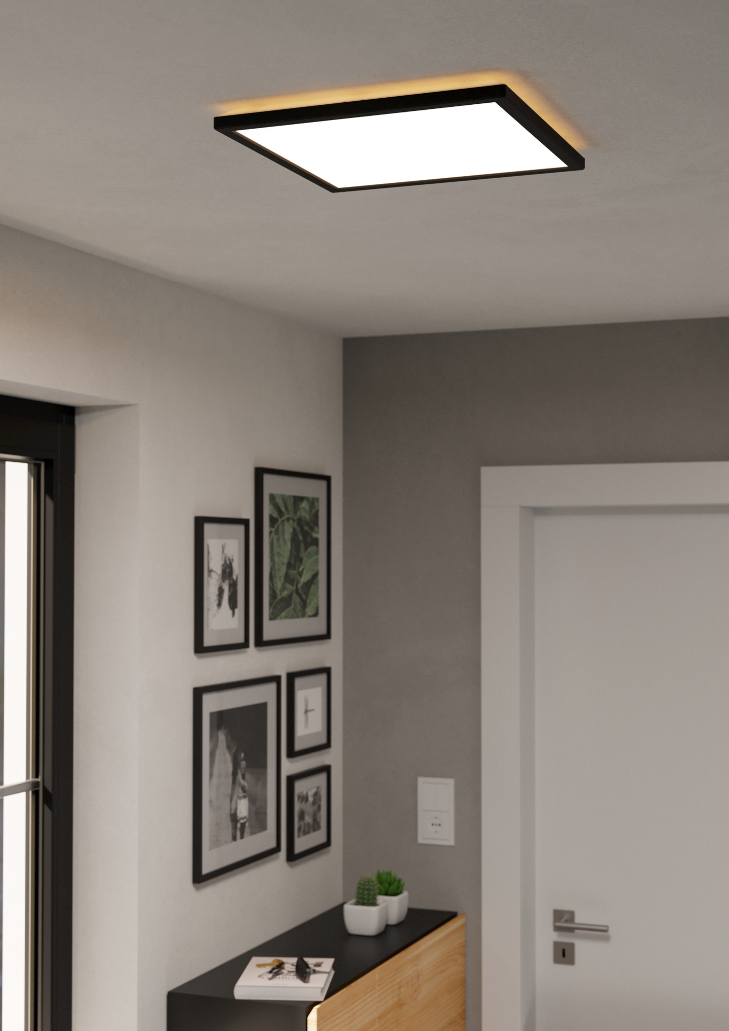 Kattovalaisin EGLO Rovito-R led 17,6W CCT 39x39cm musta