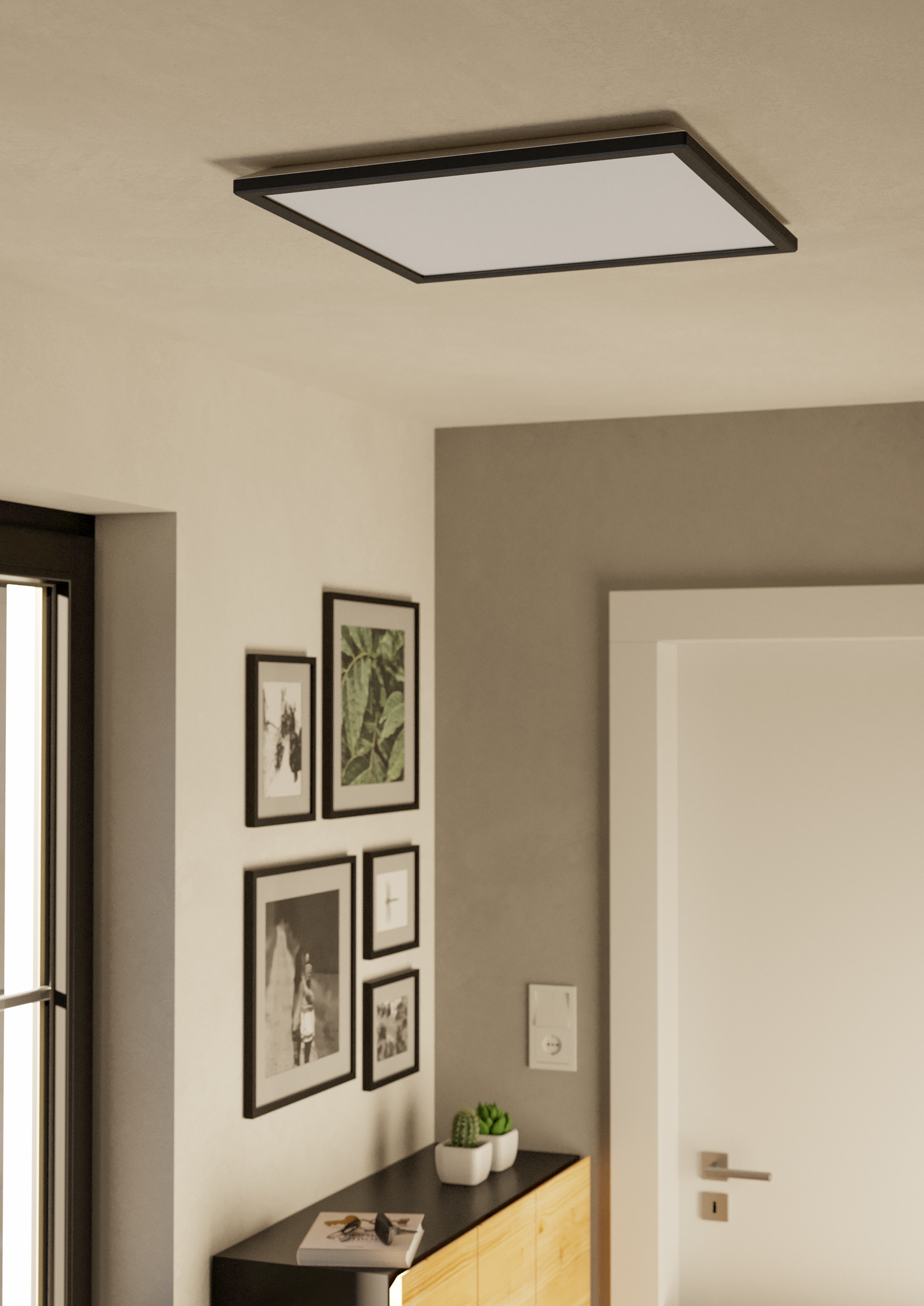 Kattovalaisin EGLO connect.z Rovito-z led 17W RGB CCT 50x50cm musta