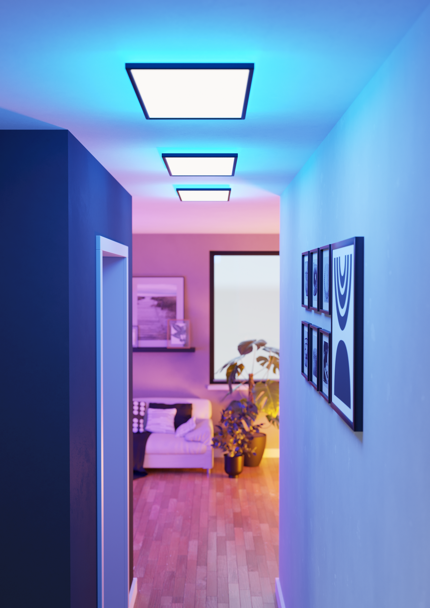 Kattovalaisin EGLO connect.z Rovito-z led 17,2W RGB CCT 57x30cm musta