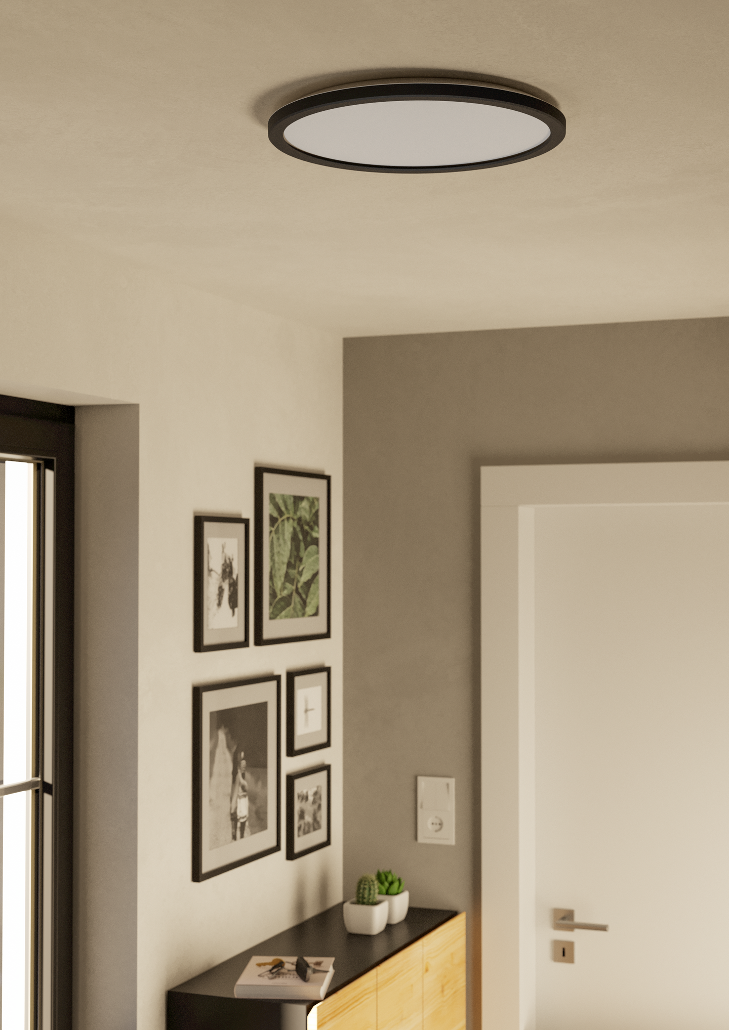 Kattovalaisin EGLO connect.z Rovito-z led 18,5W RGB CCT 39cm musta