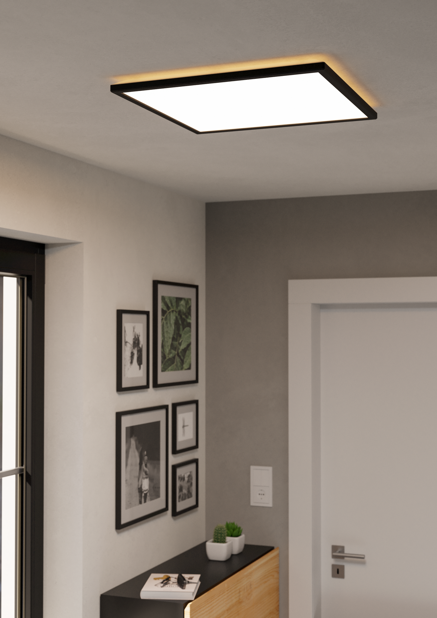 Kattovalaisin EGLO connect.z Rovito-z led 17W RGB CCT 50x50cm musta