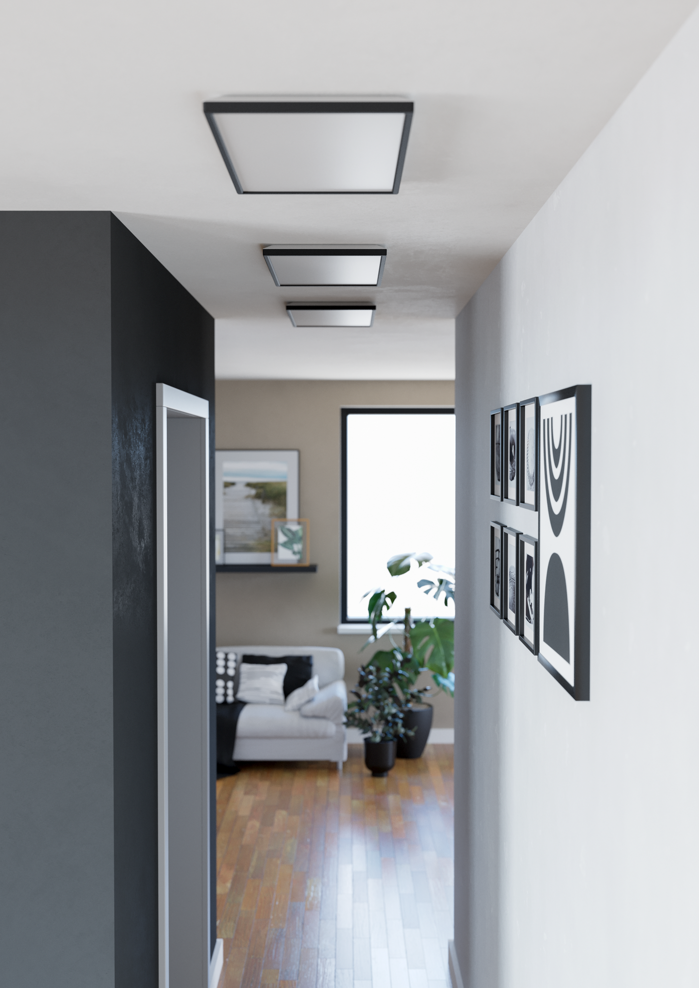 Kattovalaisin EGLO connect.z Rovito-z led 17,2W RGB CCT 57x30cm musta