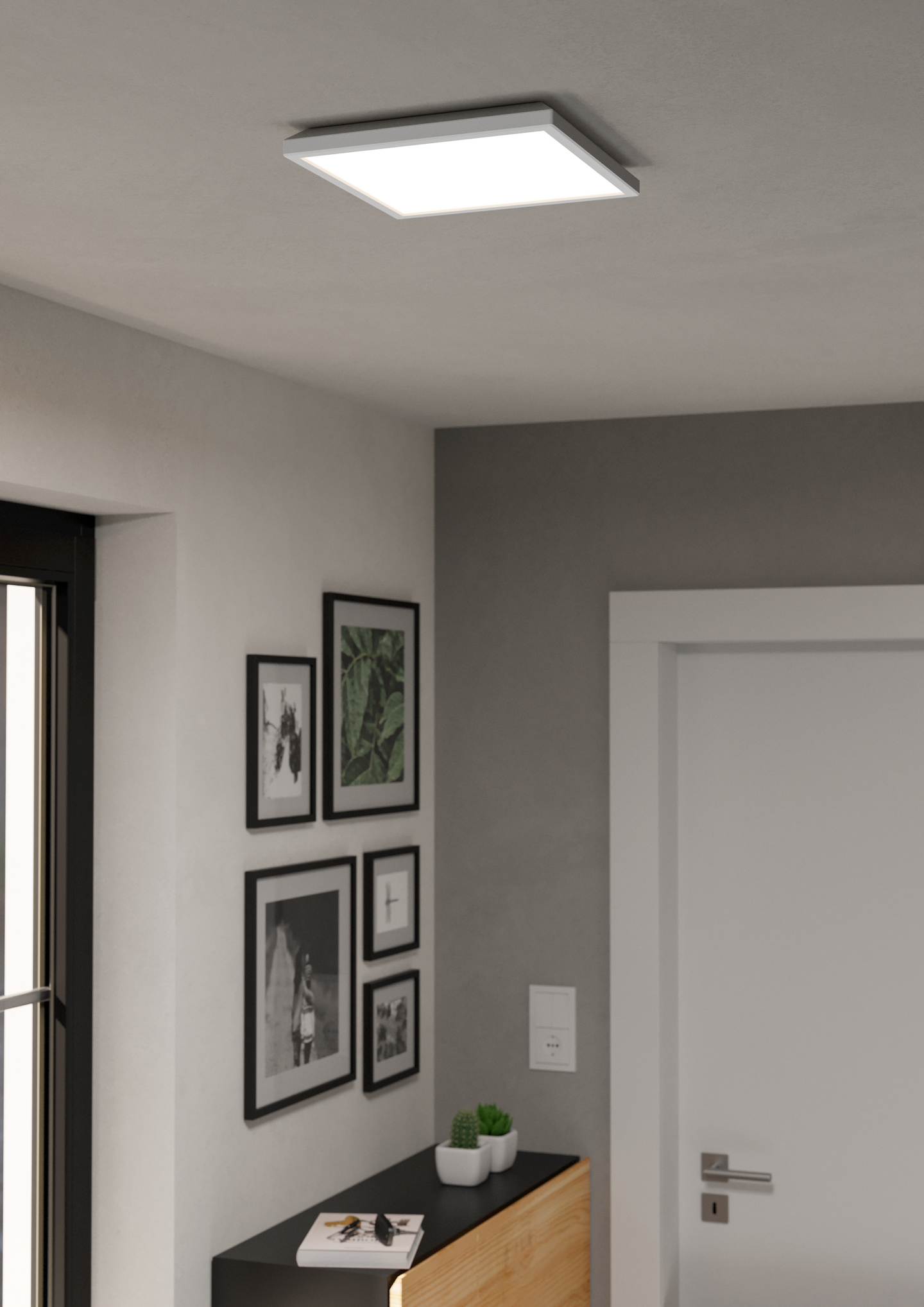 Kattovalaisin EGLO connect.z Rovito-z led 13,4W RGB CCT 29x29cm valkoinen