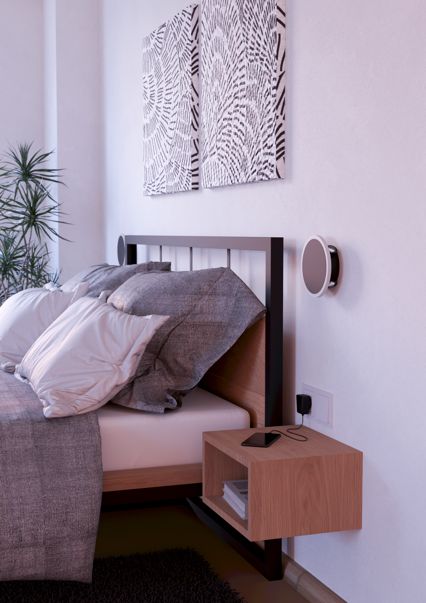 Seinävalaisin EGLO Talamello 1 led 12W musta/valkoinen