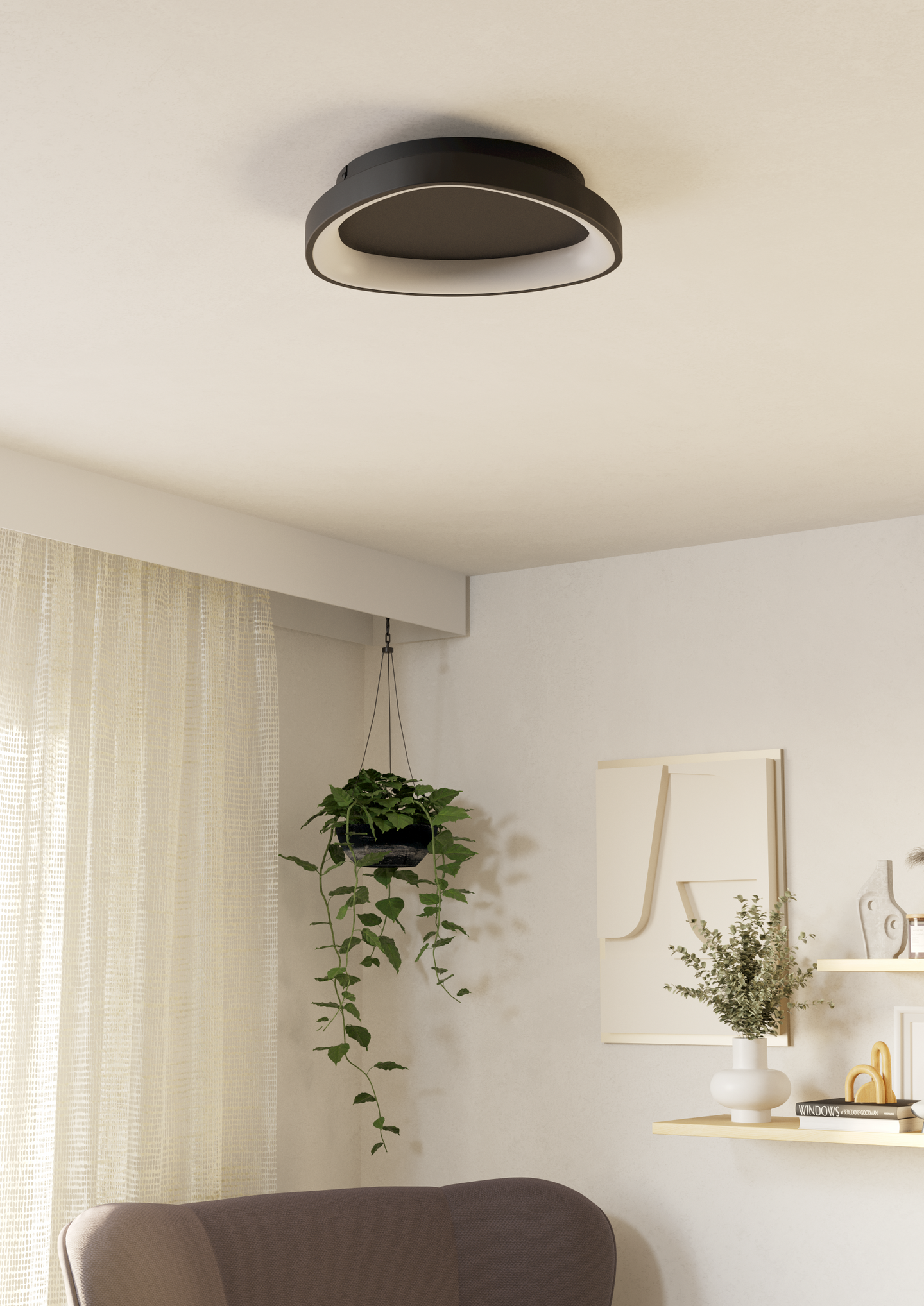 Kattovalaisin EGLO Loretello led 12W musta/valkoinen