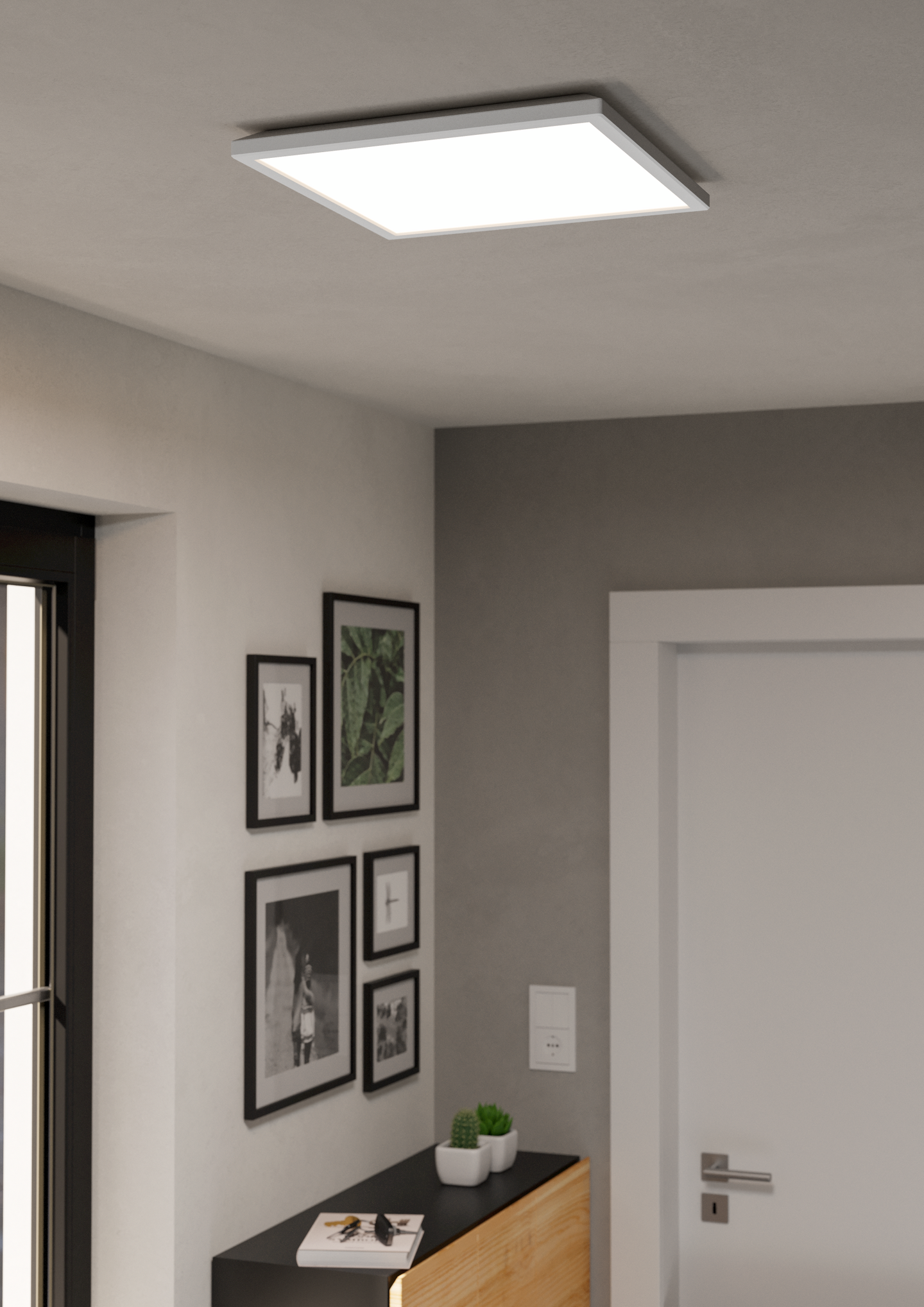 Kattovalaisin EGLO connect.z Rovito-z led 17,6W RGB CCT 39x39cm valkoinen