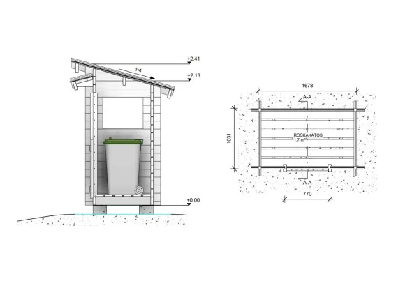 Roskakatos Kannala 1,7m2