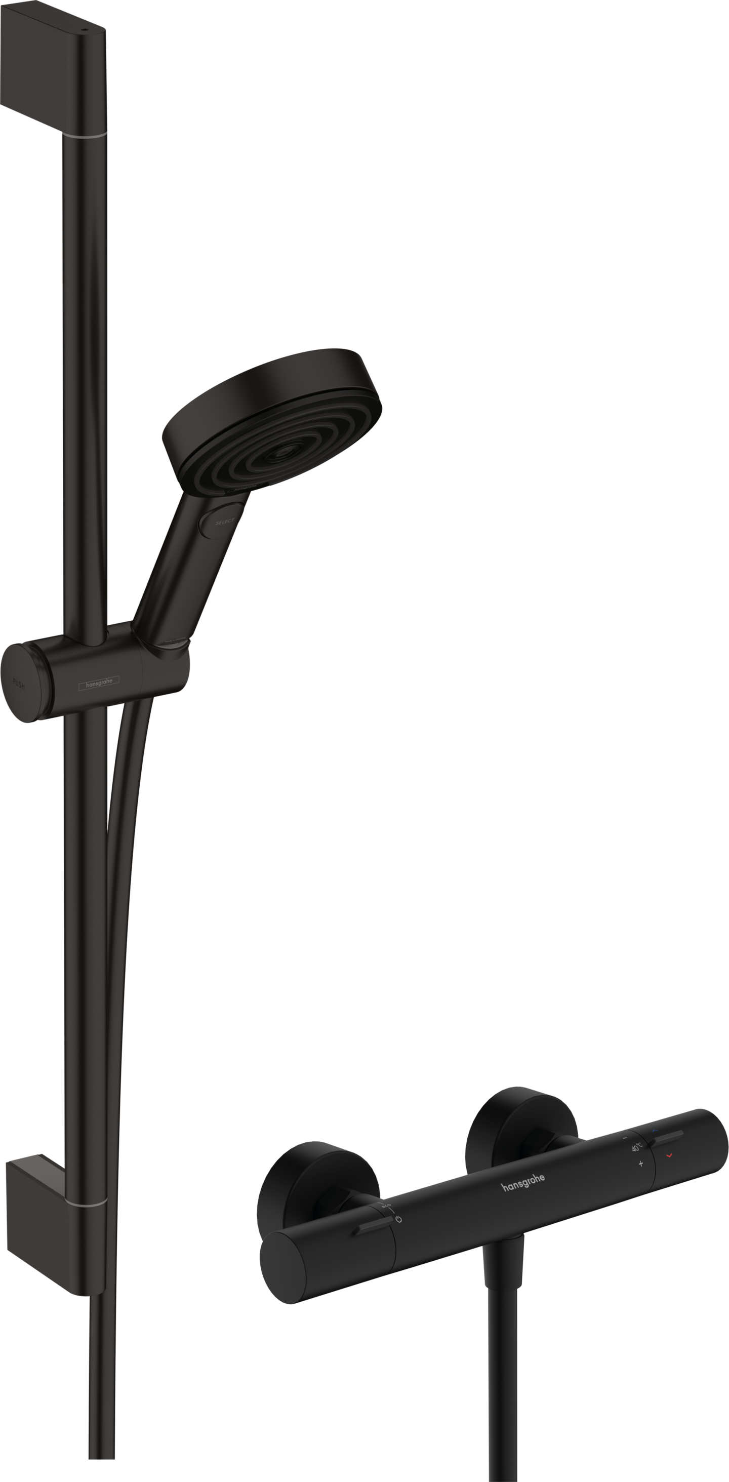 Suihkuhanasetti Hansgrohe 24263670 Pulsify Fine musta