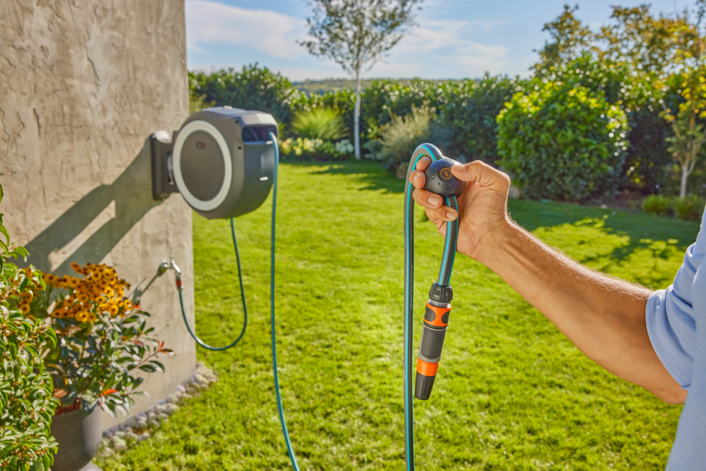 Seinäletkukela Gardena PowerRoll XL 35m Solo valkoinen