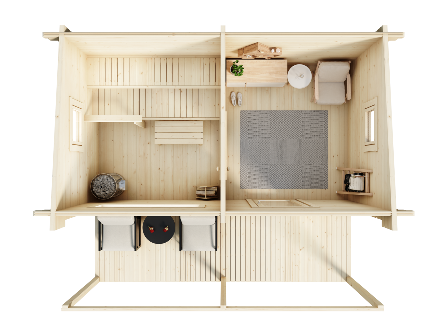 Pihasauna Luoman Haapana 13,2m²+terassi