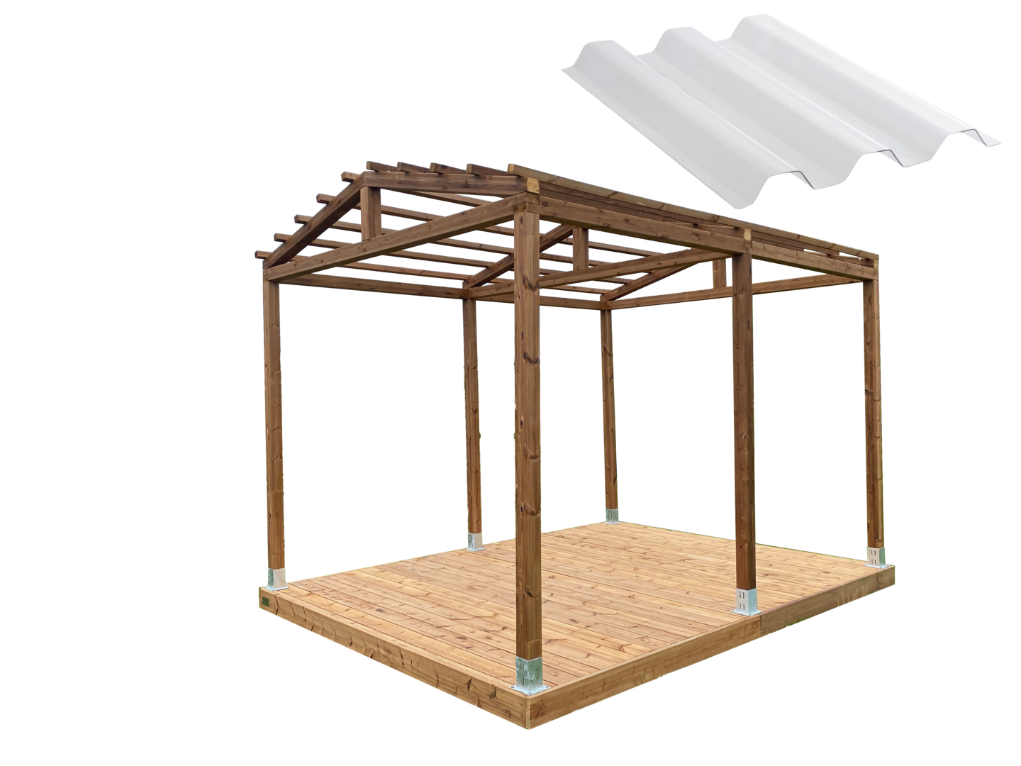 Pergola 3x3 harjakattoinen valokatteella