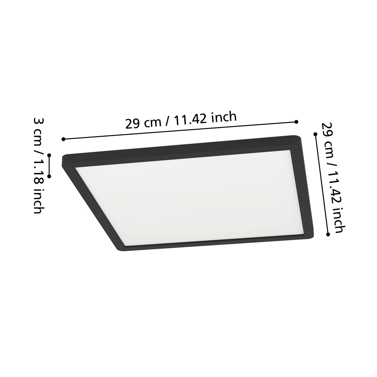 Kattovalaisin EGLO EXPERT Minerario 16,4W led 290x290mm musta