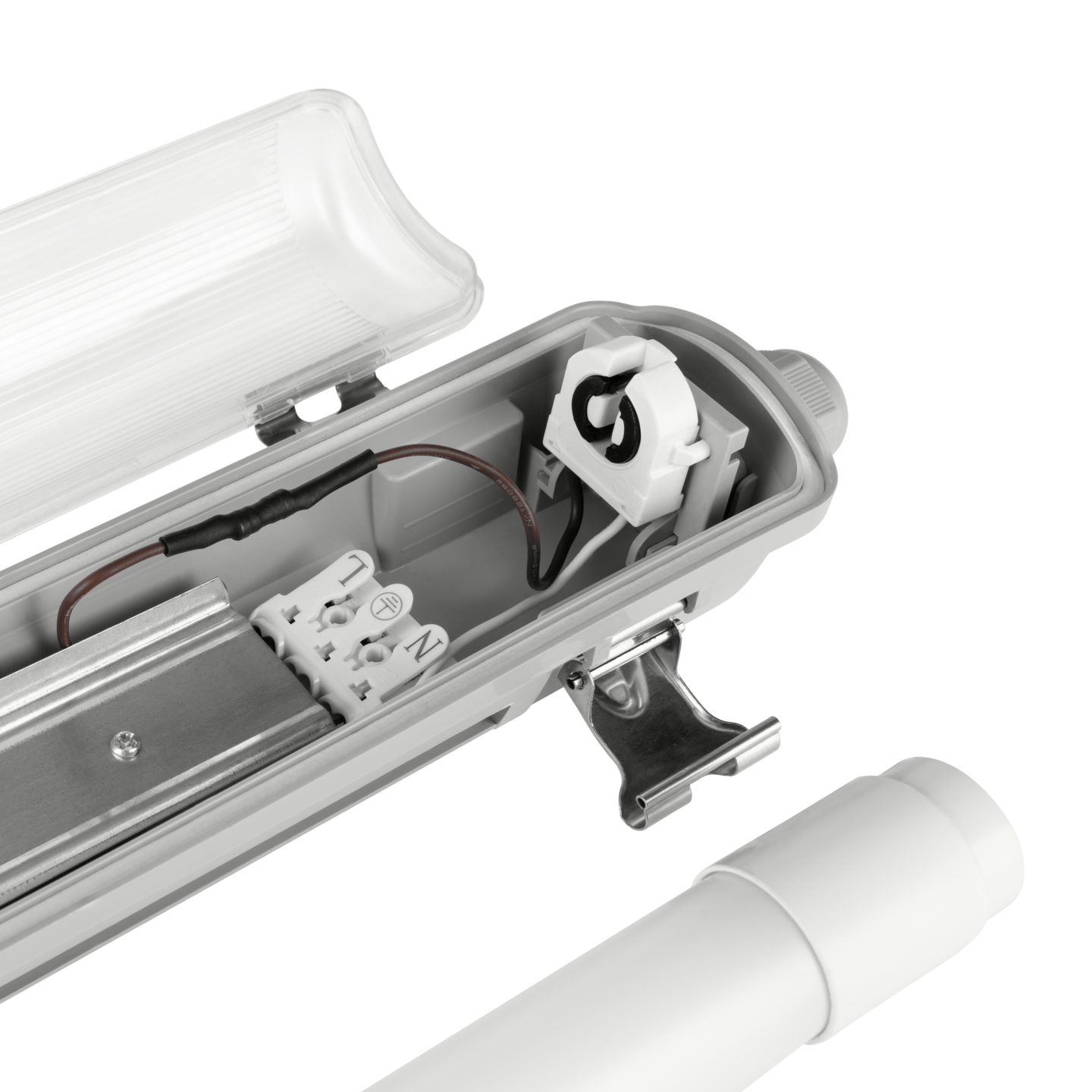 Yleisvalaisin EGLO EXPERT Basic Plus 10W G13 T8 650x73mm harmaa/läpinäkyvä