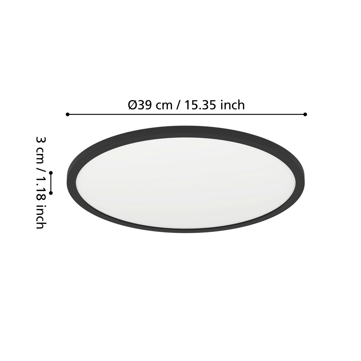 Kattovalaisin EGLO EXPERT Minerario 20,2W led halk. 390mm musta