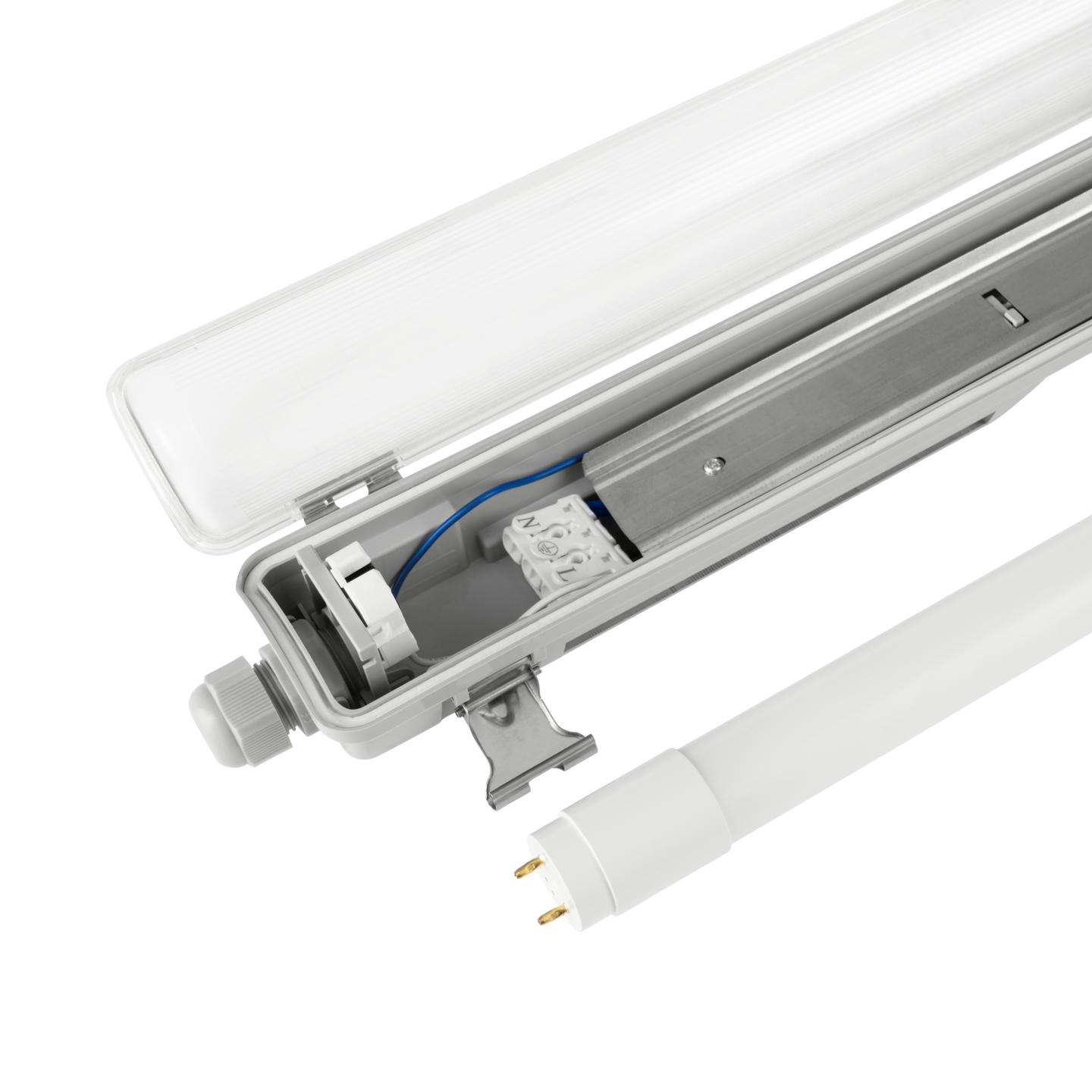 Yleisvalaisin EGLO EXPERT Basic Plus 10W G13 T8 650x73mm harmaa/läpinäkyvä