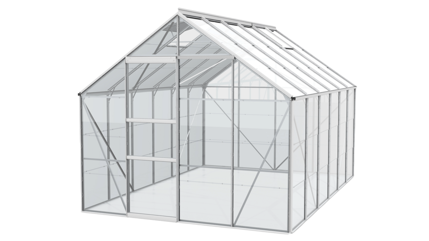 Kasvihuone Vitavia Merkur 9900 lasi, alumiinirunko, sokkelilla