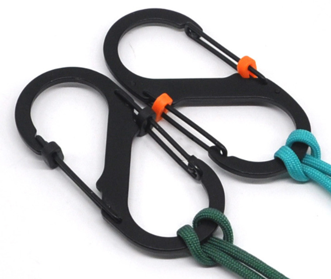 S-karabiini Retki liukulukko 88mm RST musta