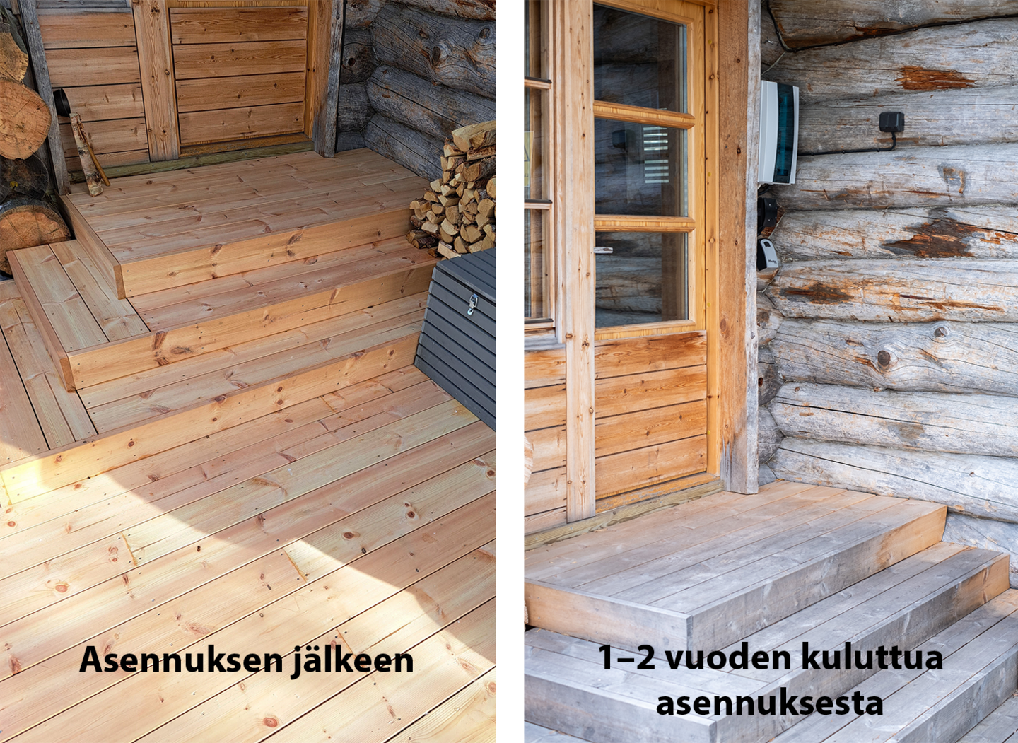 Terassilauta Pölkky 28x145x4500 mänty sydänpuu