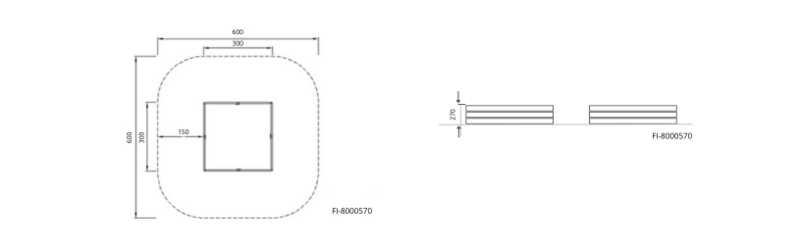 Hiekkalaatikko Kompan kierrätysmuovi 300x300 ruskea