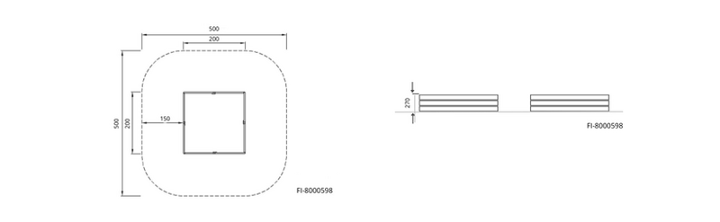 Hiekkalaatikko Kompan kierrätysmuovi 200x200 ruskea