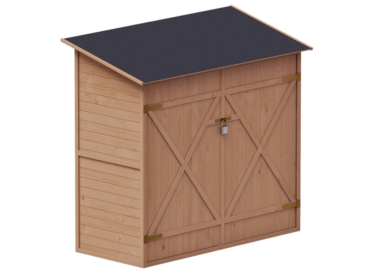 Työkaluvaja hyllyillä ruskea, 144x74x164 cm