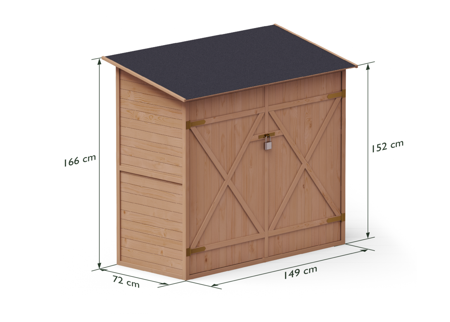 Työkaluvaja hyllyillä ruskea, 144x74x164 cm