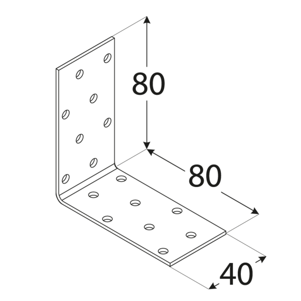 Kulmalevy PROF 80x80x40x2mm