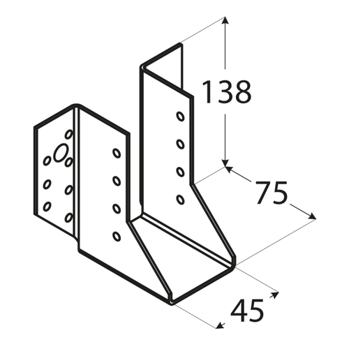 Palkkikenkä PROF 45x138x75x2mm Ulko