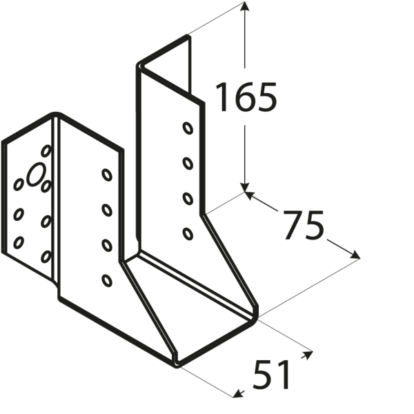Palkkikenkä PROF 51x165x75x2mm Ulko