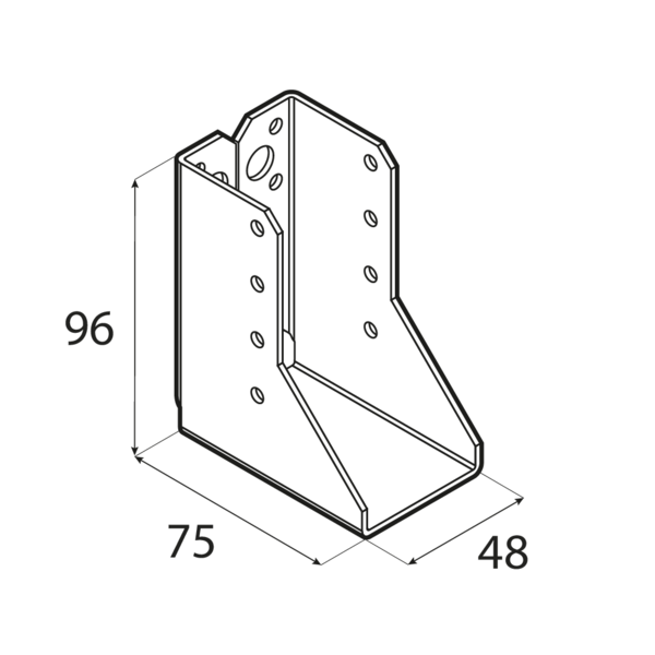 Palkkikenkä PROF 48x96x75x2mm Sisä