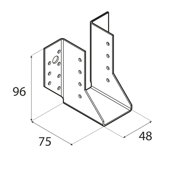 Palkkikenkä PROF 48x96x75x2mm Ulko
