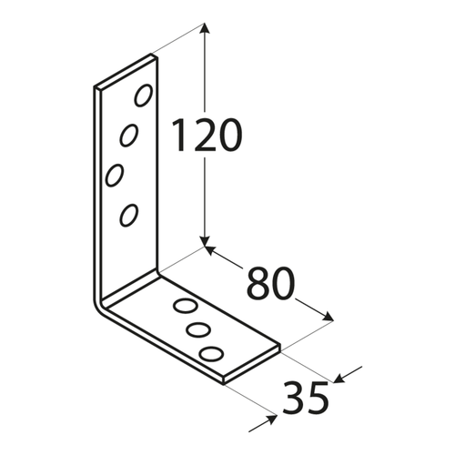 Kulmalevy PROF 120x80x35x4mm