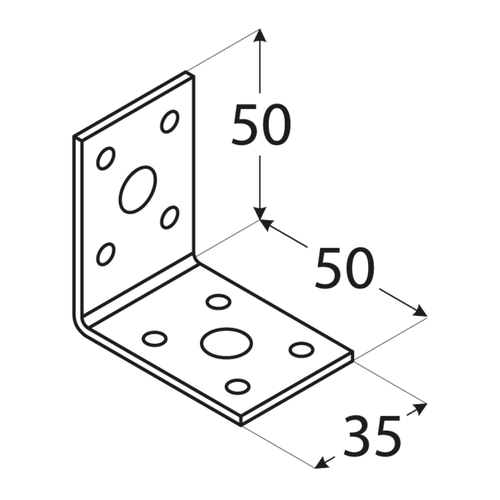Kulmalevy PROF 50x50x35x2,5mm