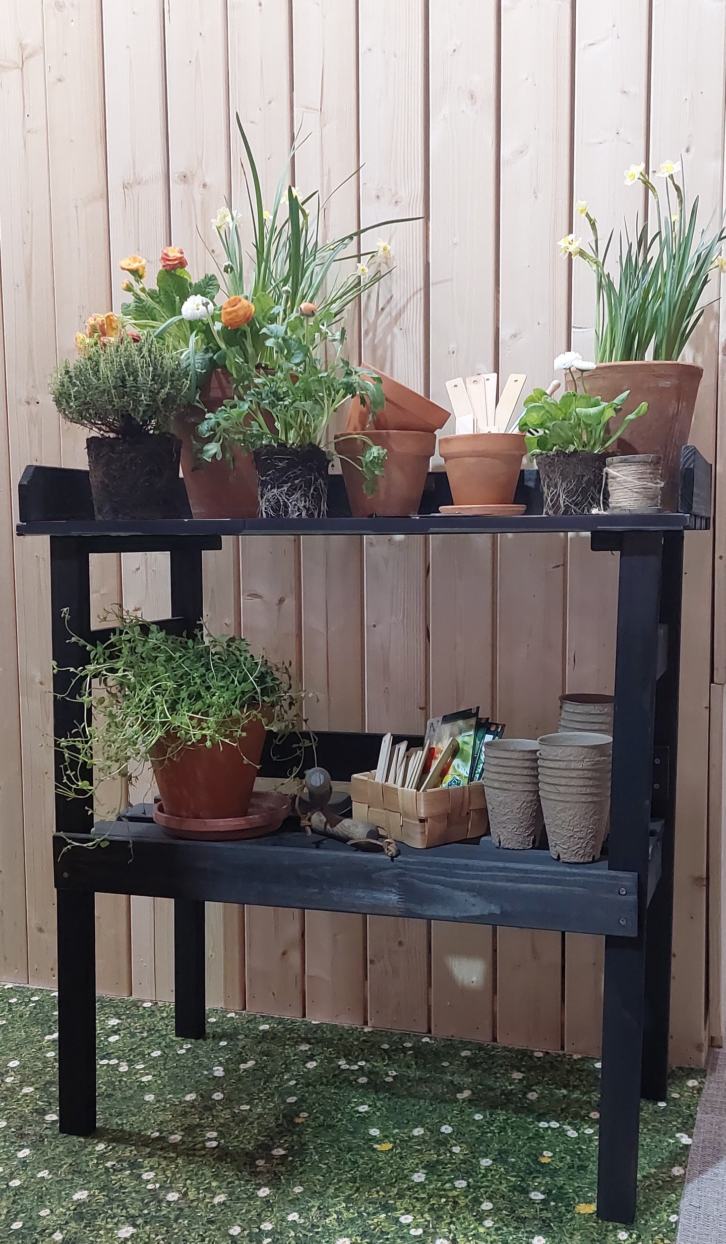 Viljelypöytä 78x37cm musta