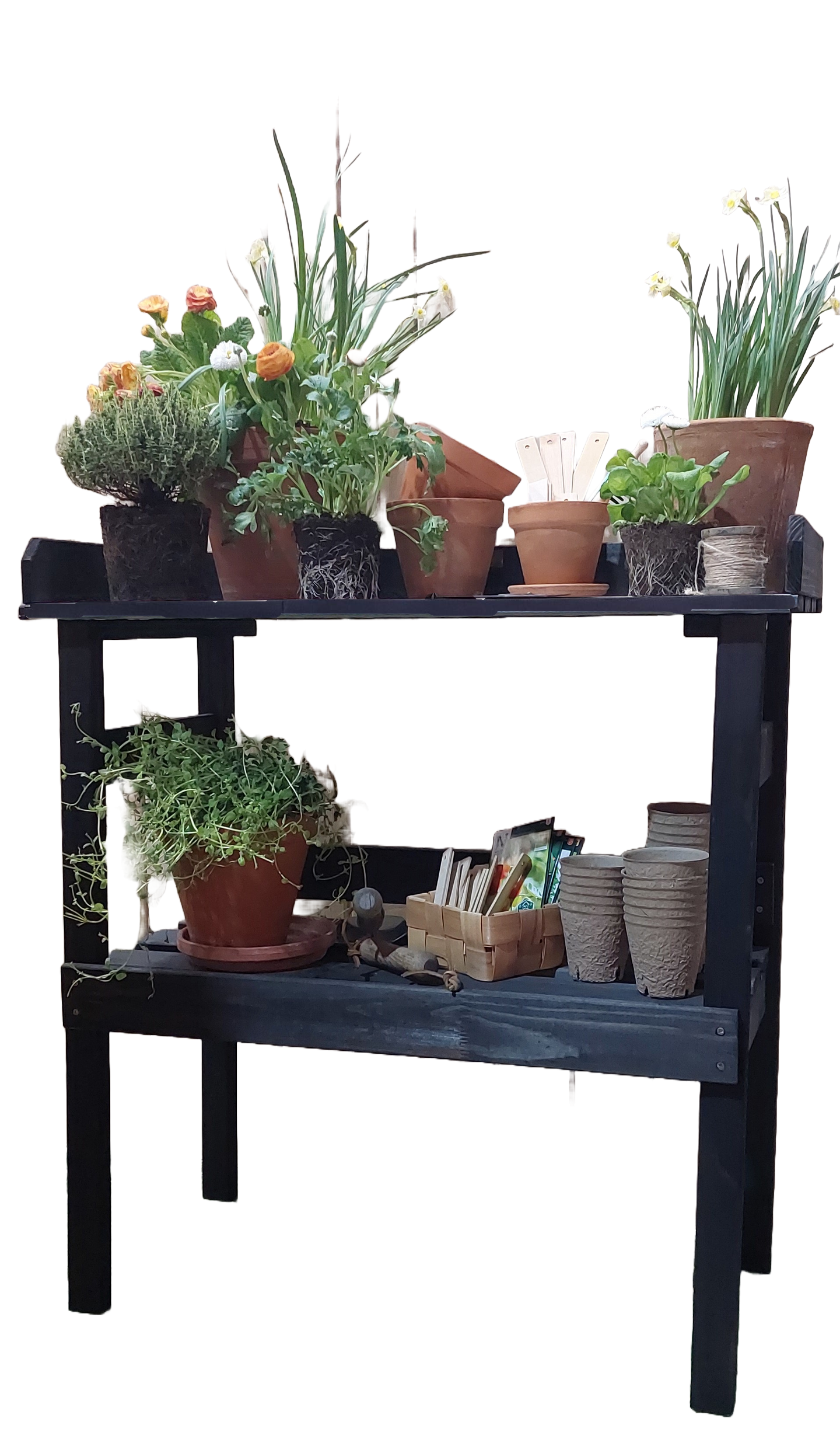 Viljelypöytä 78x37cm musta