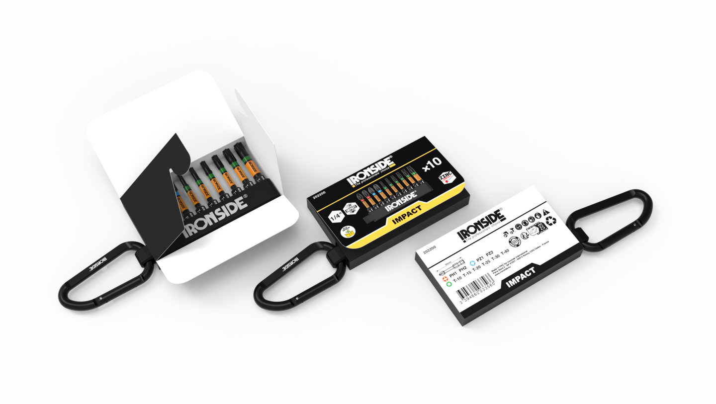 Ruuvauskärkisarja Ironside 50mm Impact Torx karabiini 10-osainen