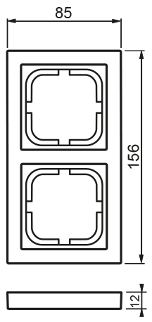 Peitelevy ABB Impressivo 2-osainen 1722F85-885P 85mm