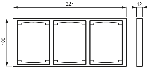 Peitelevy ABB Impressivo 3-osainen 1723F100-885P 100mm