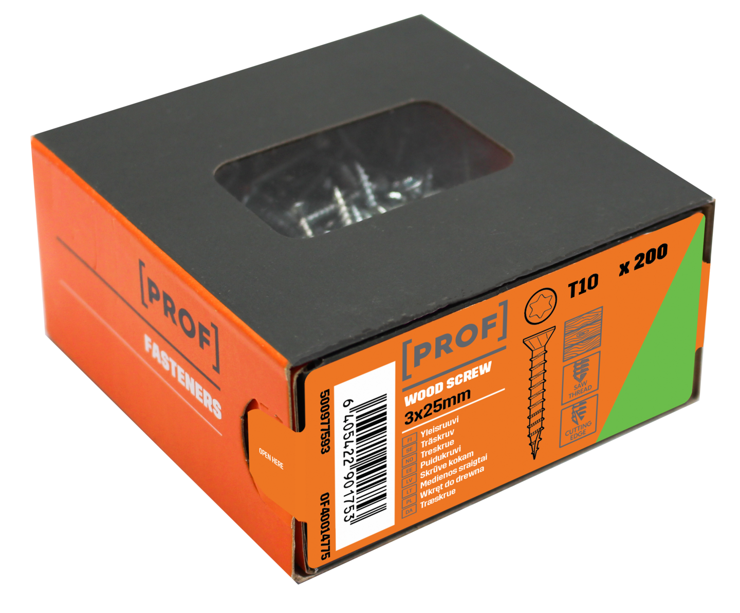 Yleisruuvi PROF uppokanta 3x25 sähkösinkitty T10 200kpl