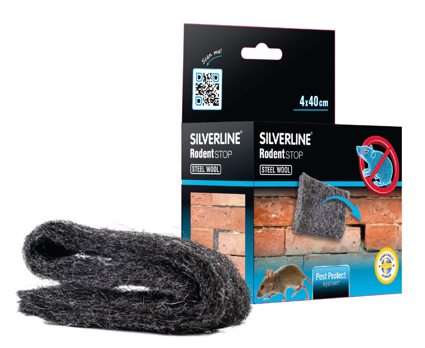 Teräsvilla hiiri ja rotta 4x40cm