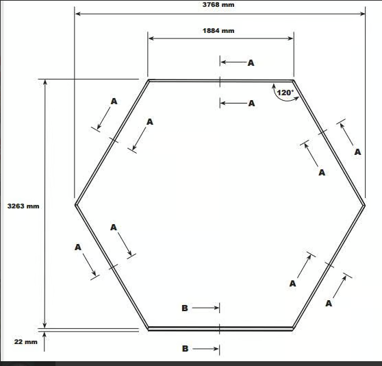Kasvihuone Vitavia Hera 9000 karkaistu lasi kennolevy mustalla alu, sokkelilla