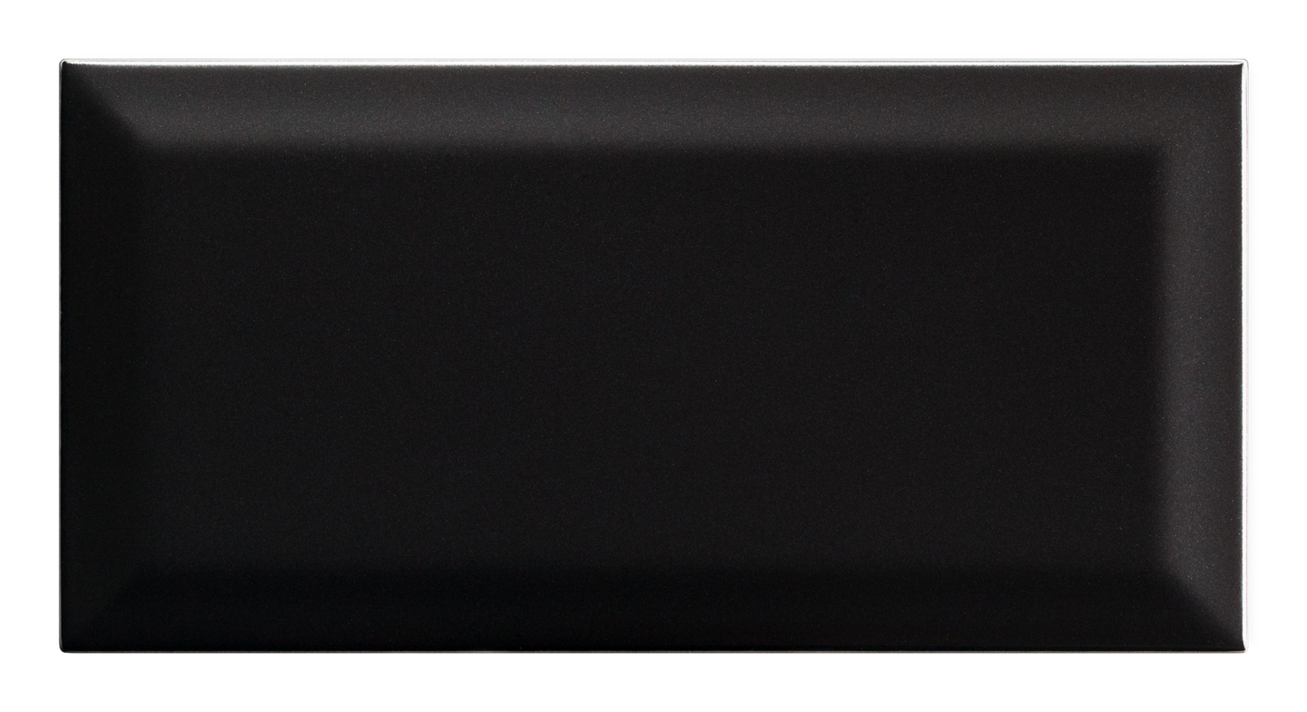 Seinälaatta Cello Primus 10x20 musta kiiltävä fasetti 1m²