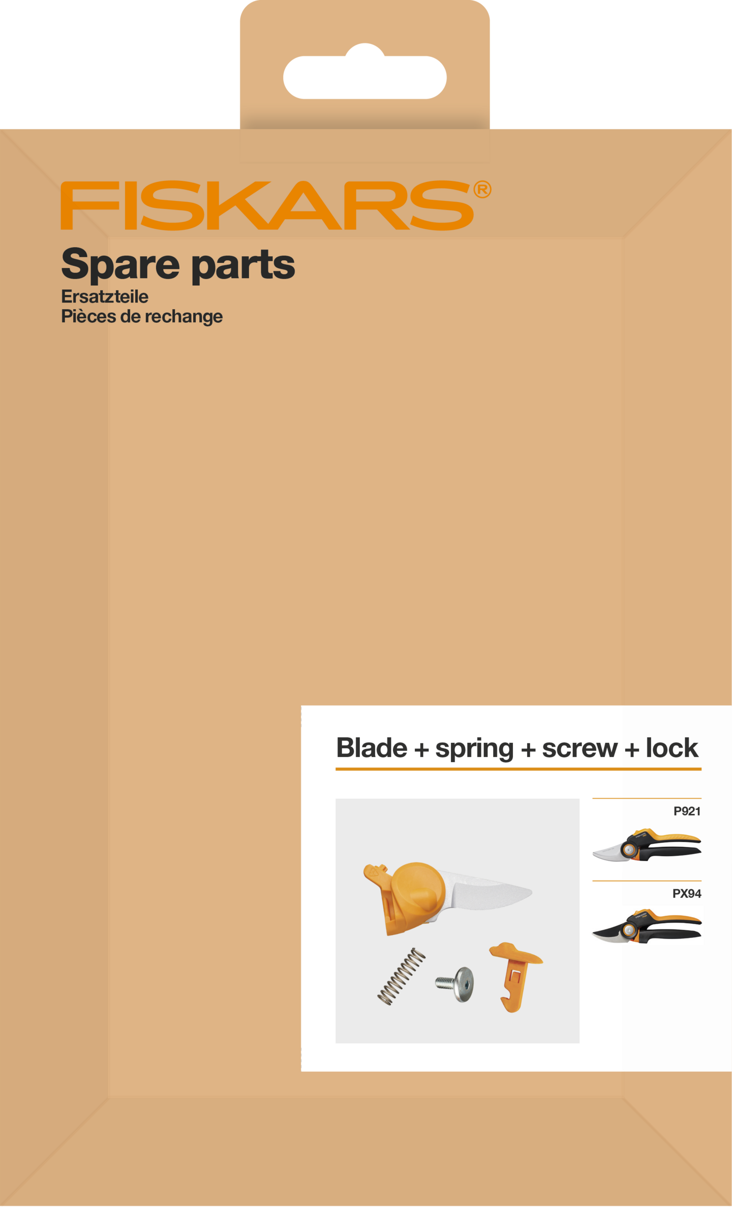 Terä, jousi ja ruuvi oksasaksiin Fiskars P921,PX94