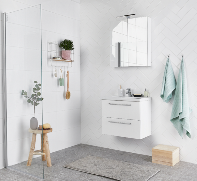 Allaskaappi Cello Wave valkoinen L59 S38 K50cm 2 vetolaatikkoa